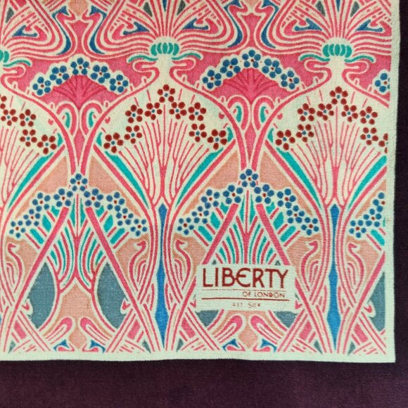 Vintage Liberty of London Ianthe Silk Art Nouveau Long Scarf in Burgundy - Picture 3 of 9